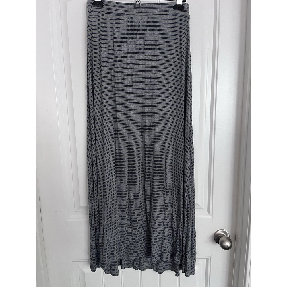 American Eagle Y2K Gray Striped Long Maxi Stretch Knit Skirt Small 513